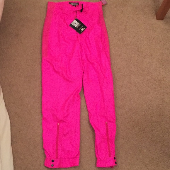 hot pink ski pants